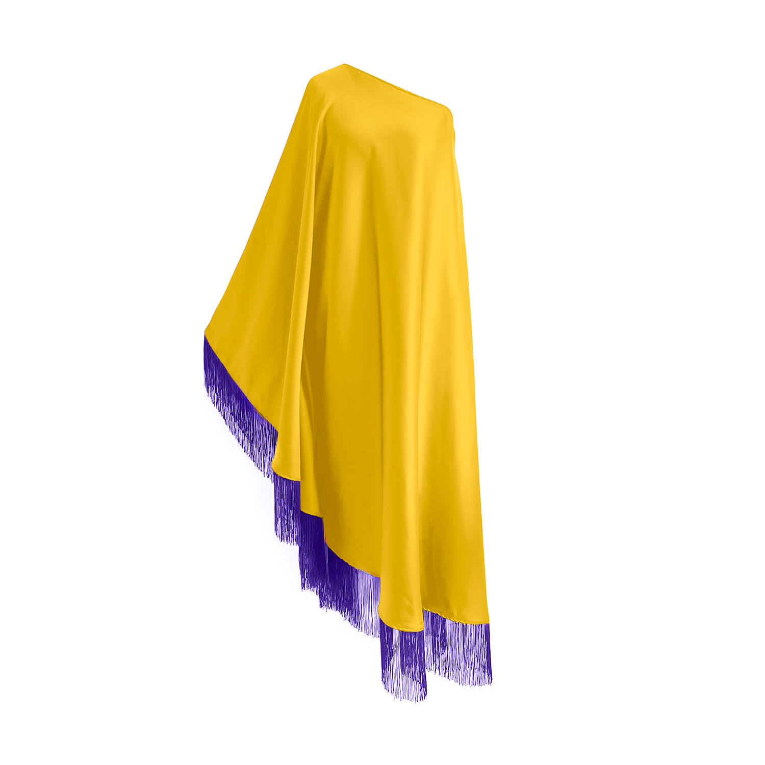 Toma Women's Yellow / Purple Purple Fringe Off Shoulder Yellow Glam Maxi Black Dress In Multi