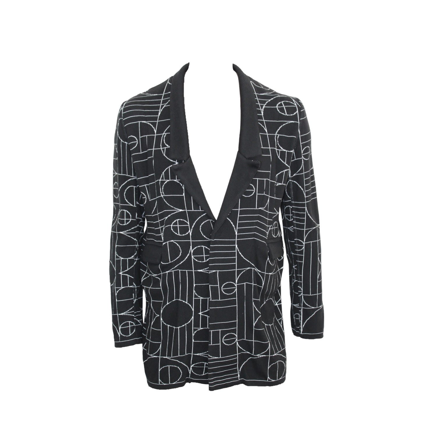 Men’s Black / White Bold Blazer Medium Maria Aristidou