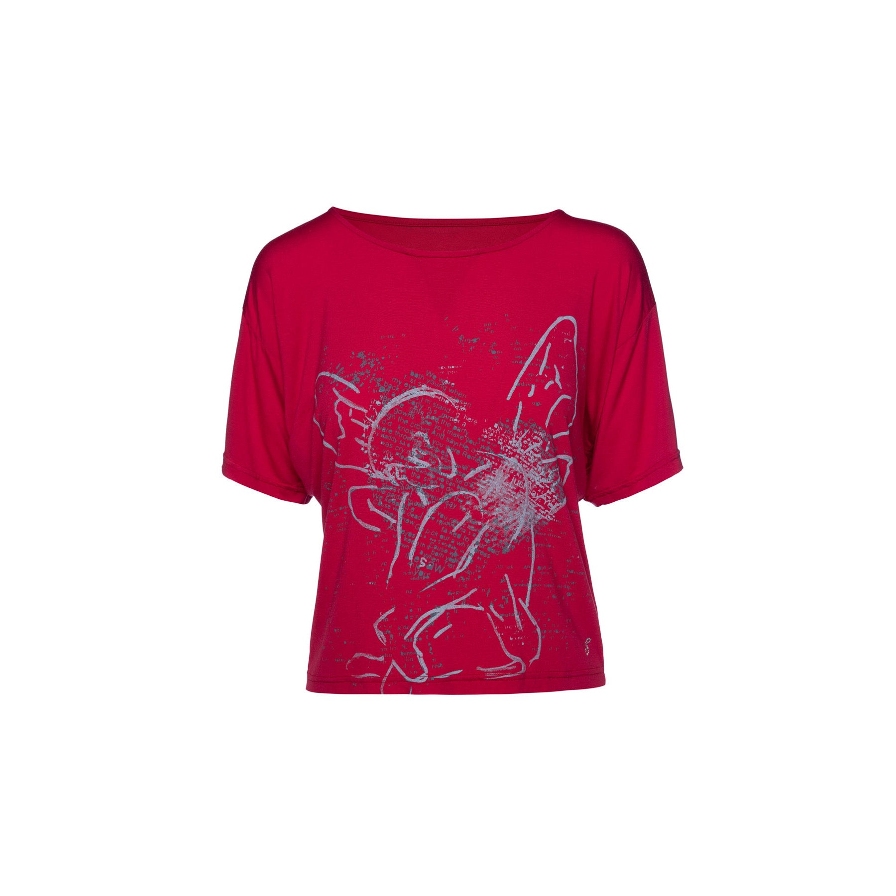 Conquista Women's Red Printed Tee In Red