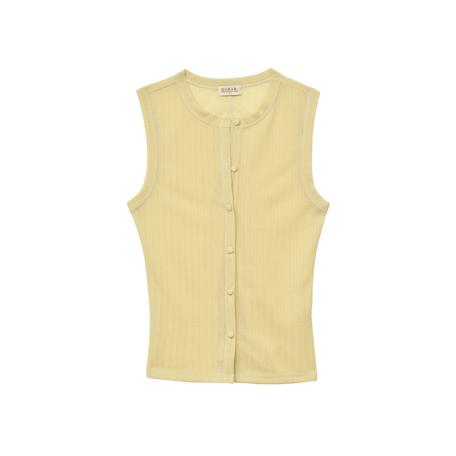 Guaja. Studio Women's Yellow / Orange Chiara Fitted Top - Butter Yellow