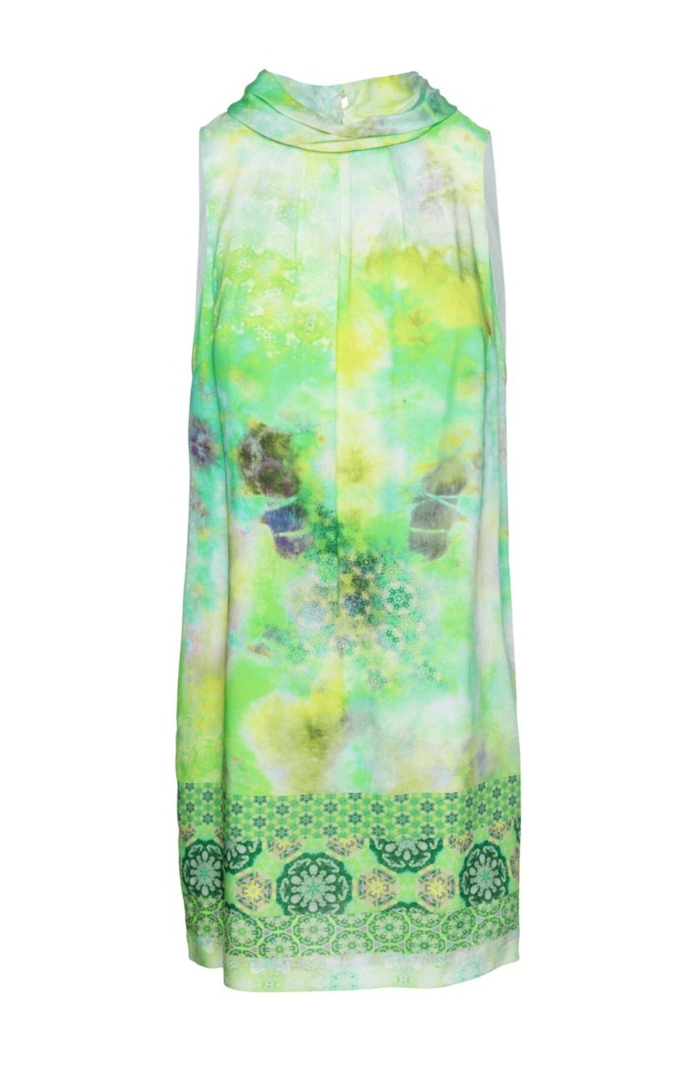 Conquista Women's Green Straight Sleeveless Print Dress By  In Green