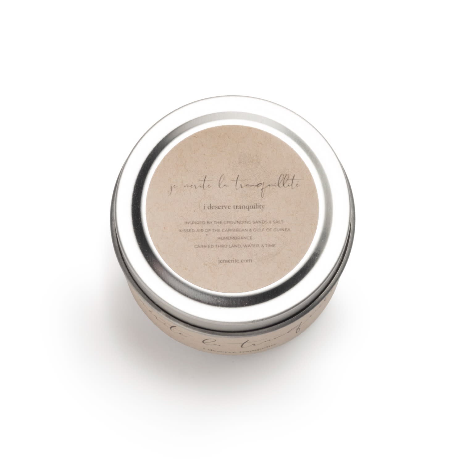 Neutrals I Deserve Tranquility - Hibiscus & Teakwood 2 Oz Candle | One Size | Je Mérite (I Deserve)