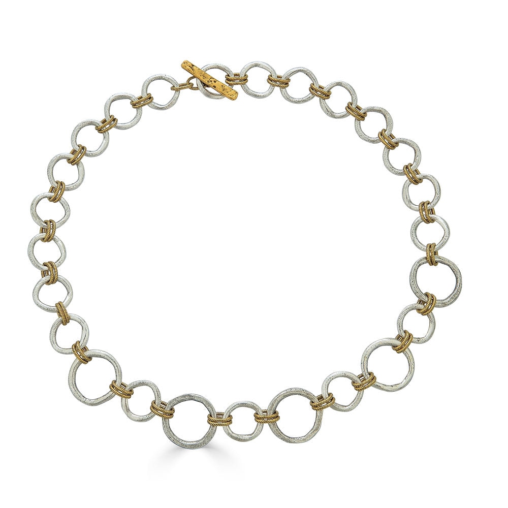 Loni Paul Jewelry Women's Gold / Silver Mixed Metal Sculpted Circle Necklace In Multi