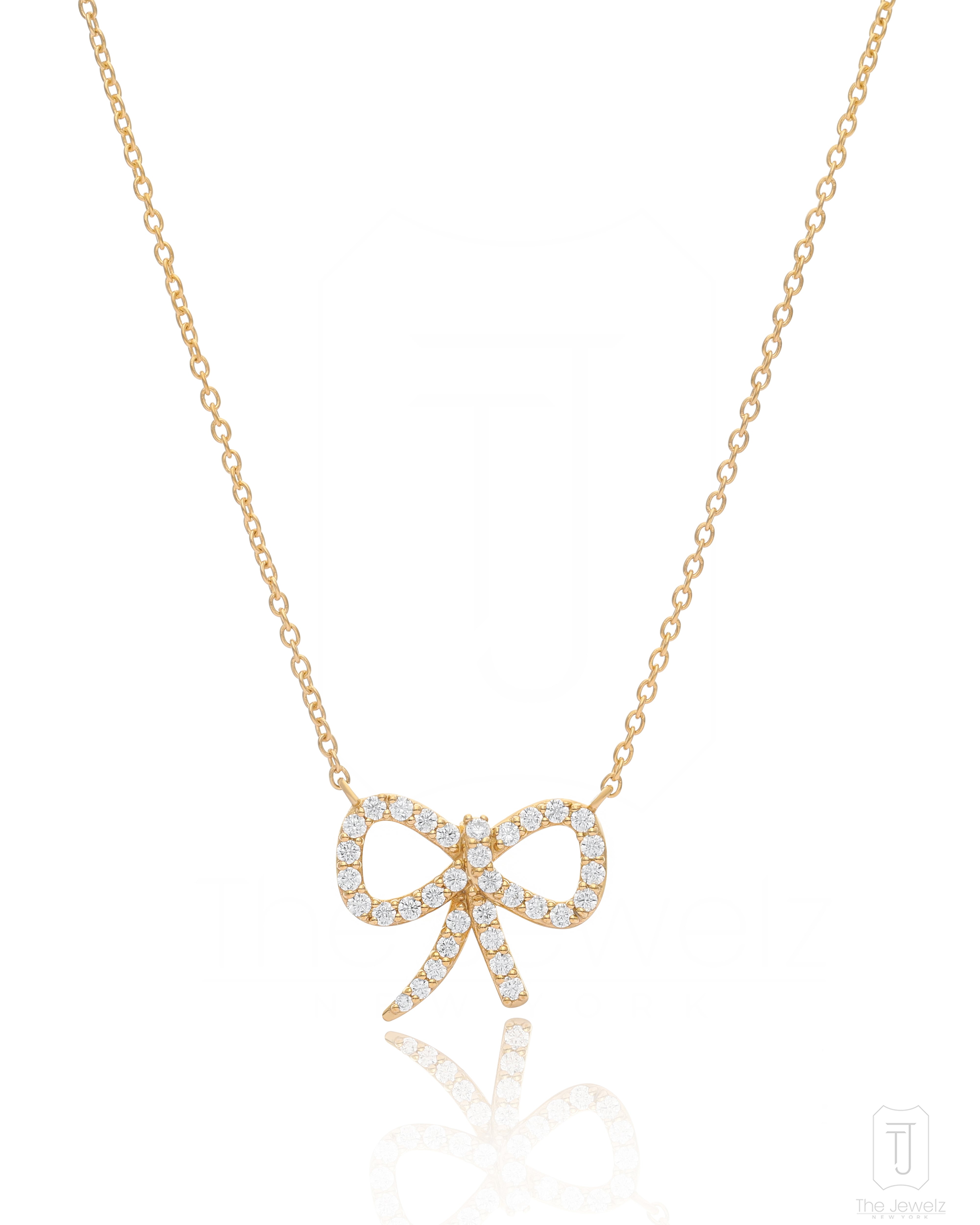 The Jewelz Gold / Yellow Silver - Eraya Bow Necklace For Women In Gold