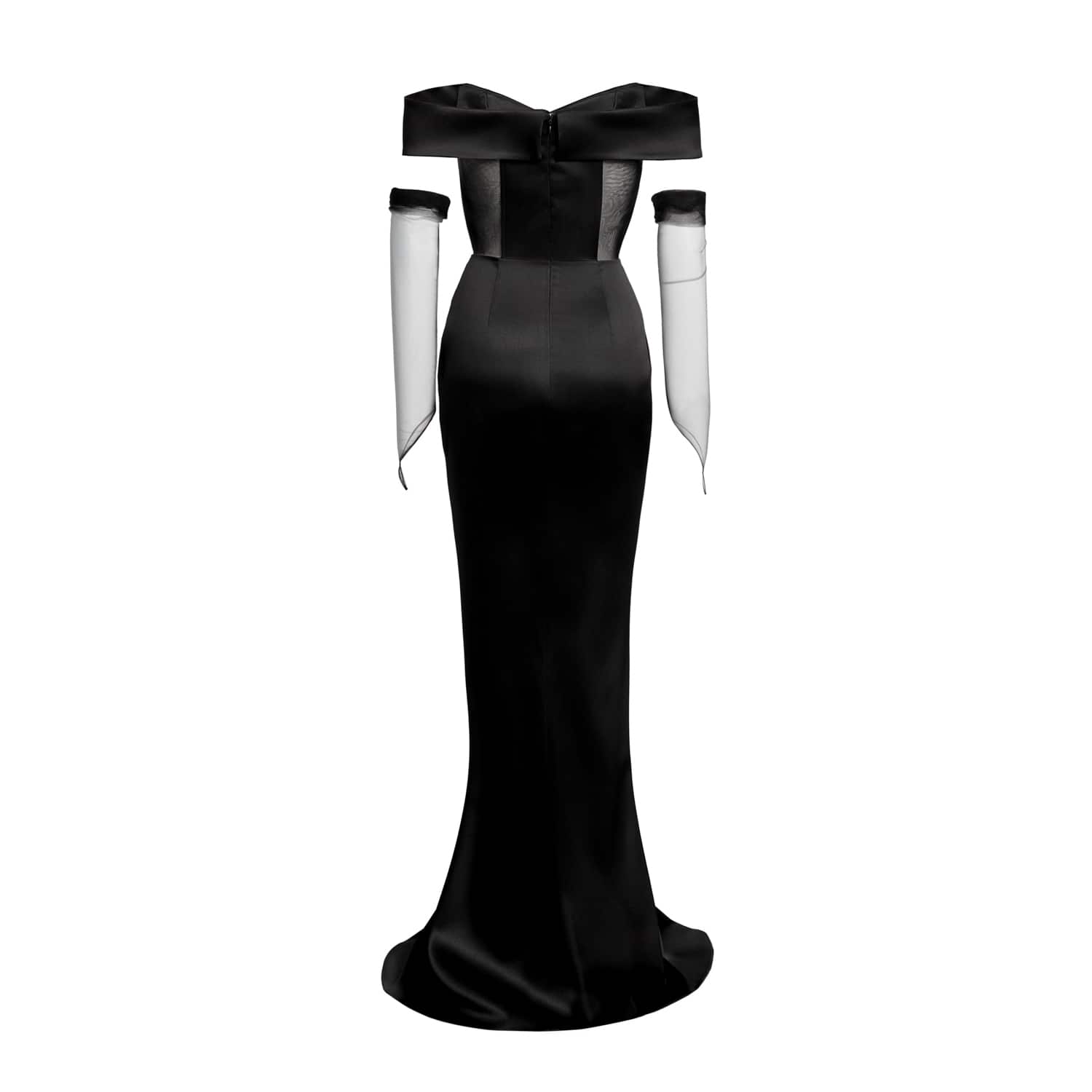 off shoulder ruffle trim trumpet sleeve dress Taffeta Ruffle Off the Shoulder Trumpet Dress missy / 10 / wine