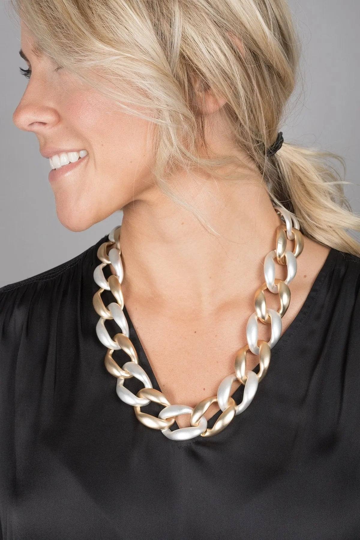 Saachi Women's Gold / Silver Gold And Silver Chunky Necklace In Multi