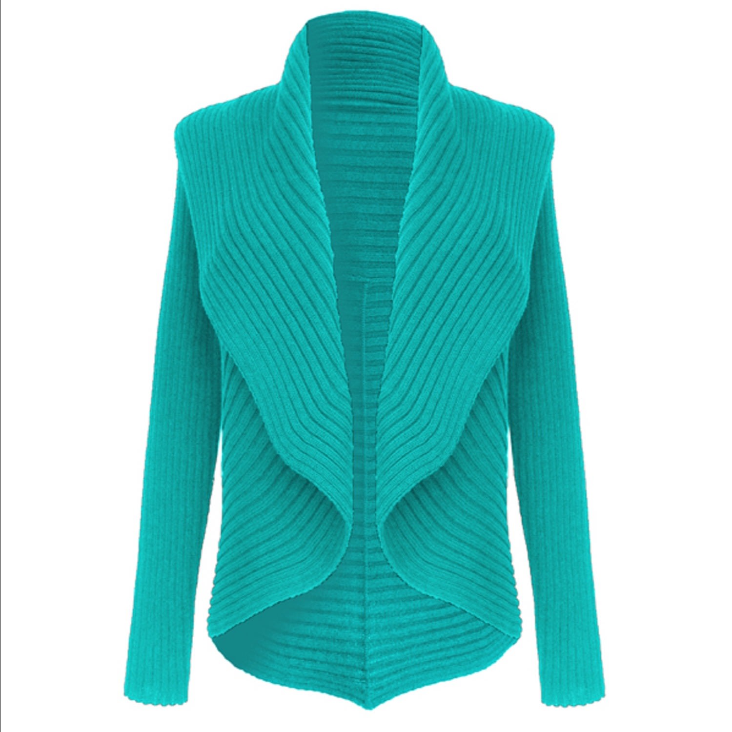 Women’s Green / Blue / Pink Ribbed Round Cardigan Aura Green One Size SÃ¼el Knitwear