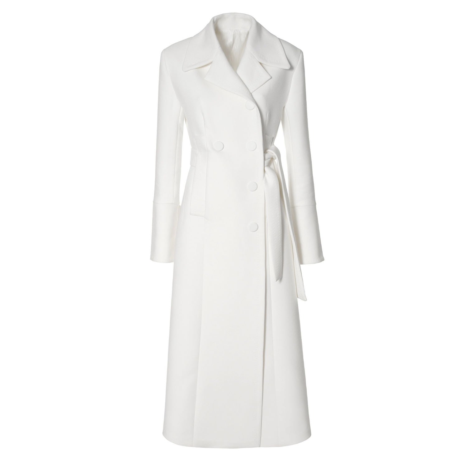 Women's Tilda Off White Long Coat | Extra Small | Aggi by Halewski