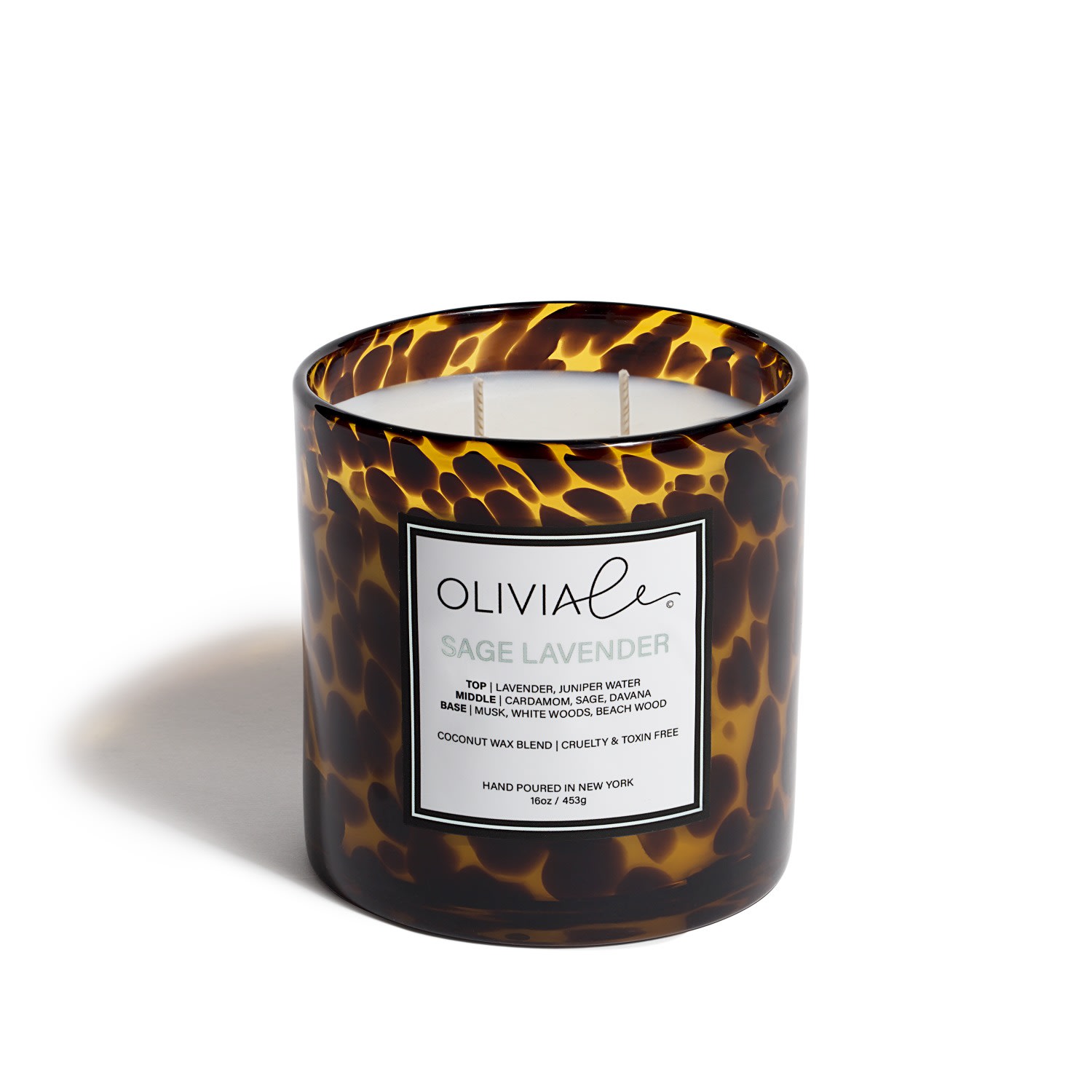 Brown Sage Lavender Tortoise Candle Olivia Le