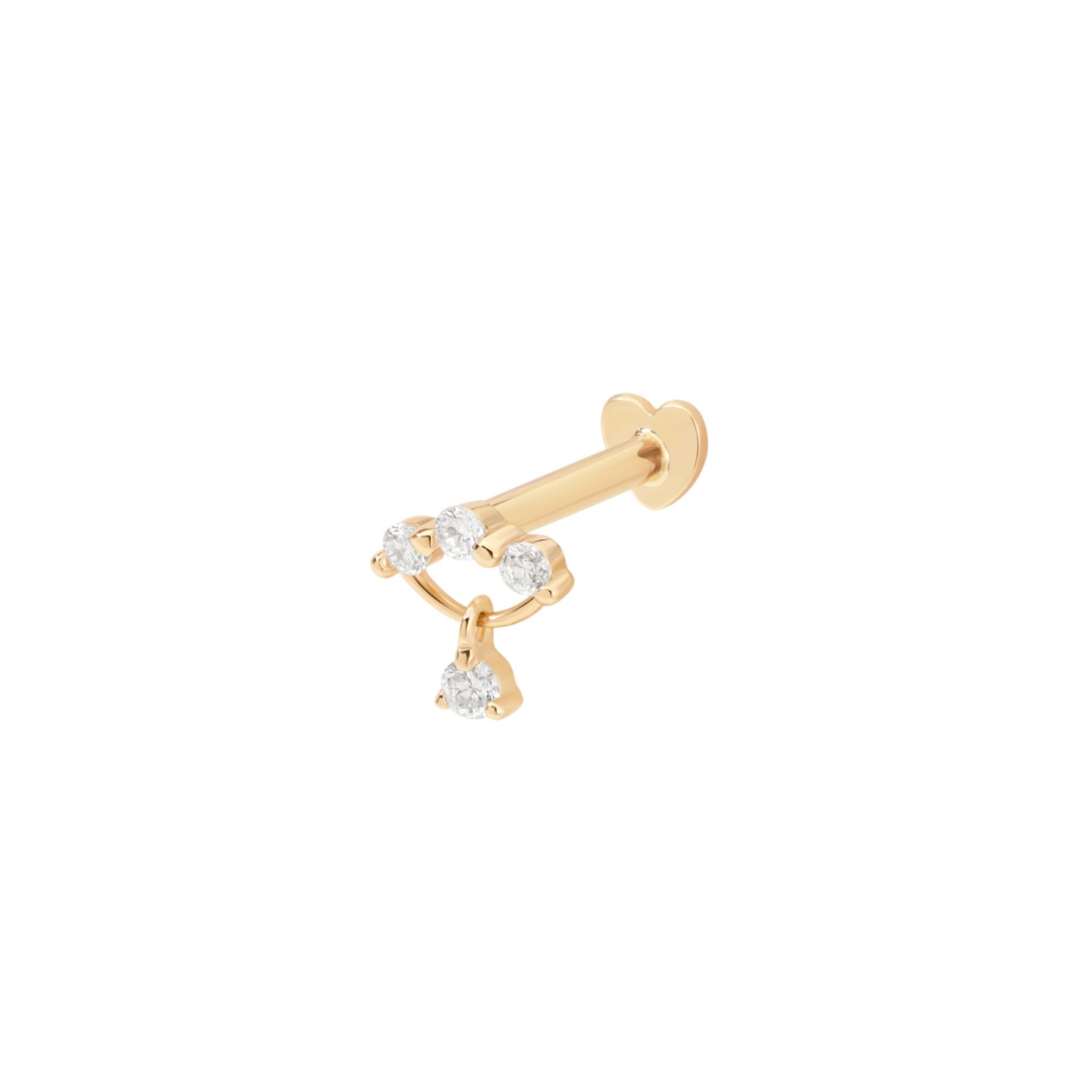 Vanchi Women's 14k Solid Yellow Gold Freda Lab-grown Diamond Flat Back Stud In Gold
