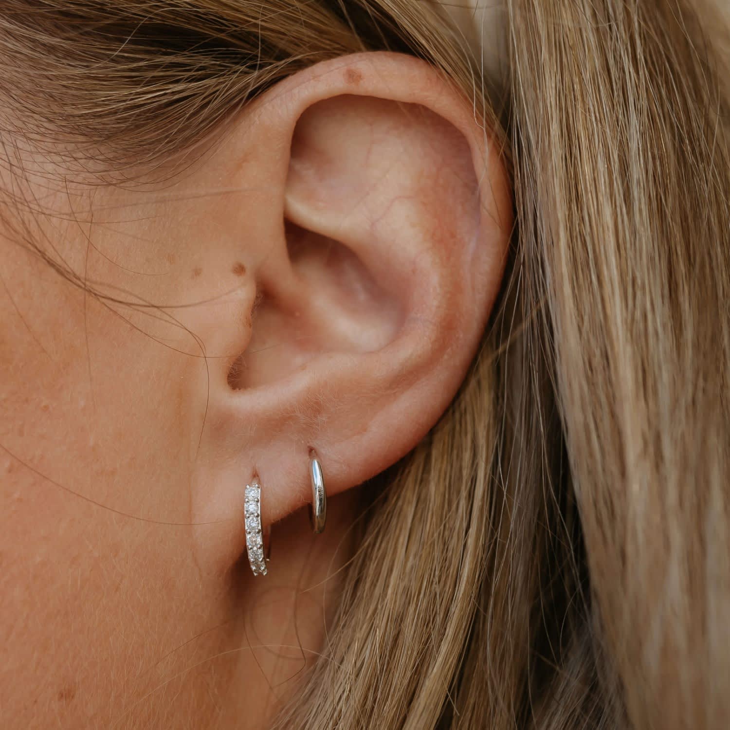Mini huggie hoop earrings sterling silver deals