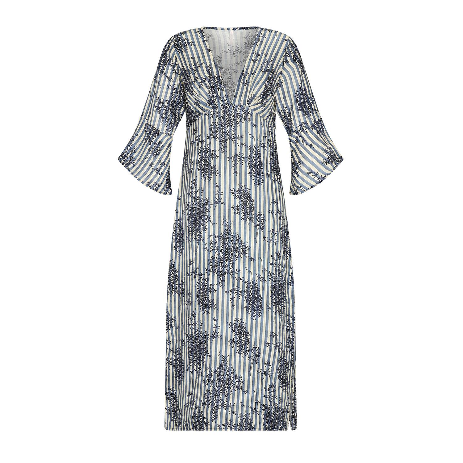Aguaclara Women's Blue Mandarin Maxi Tunic In Blue