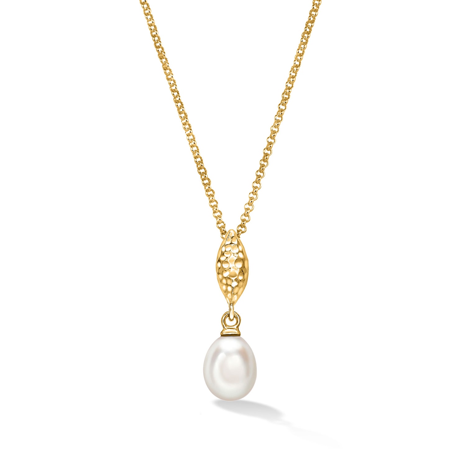Dower & Hall Women's Marquise & Oval White Pearl Pendant In Gold Vermeil