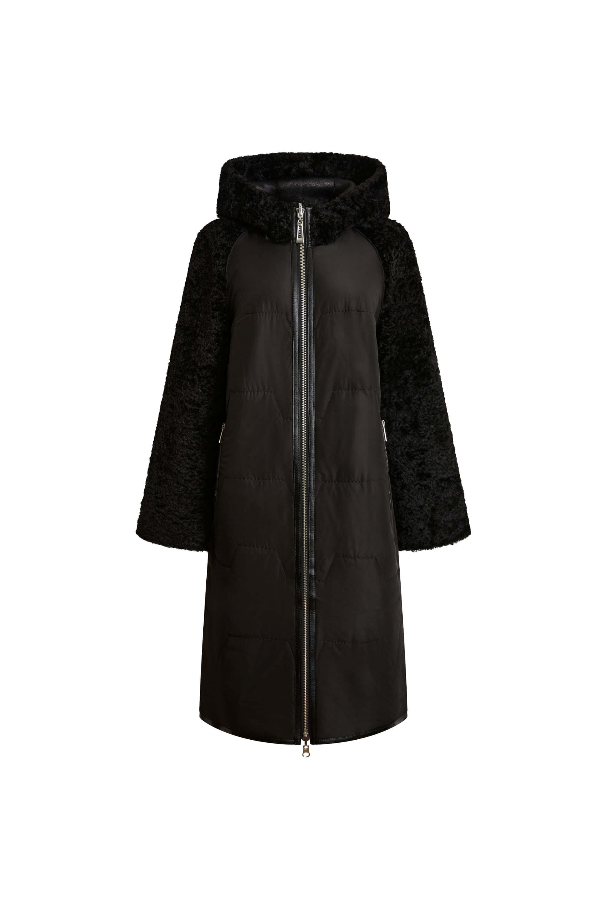 James Lakeland Women's Black Hooded Faux Fur Coat In Black