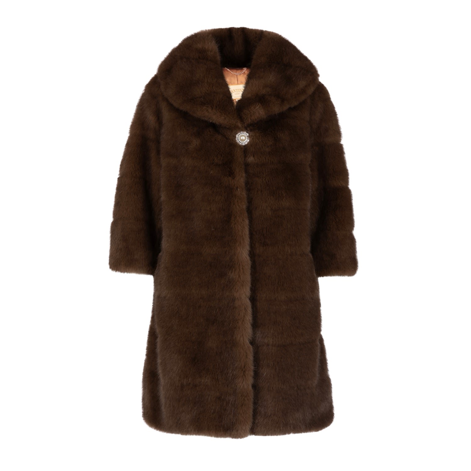 Women’s Brown ’Hollywood’ Faux Fur Coat In Marrone Xs/S Santinni