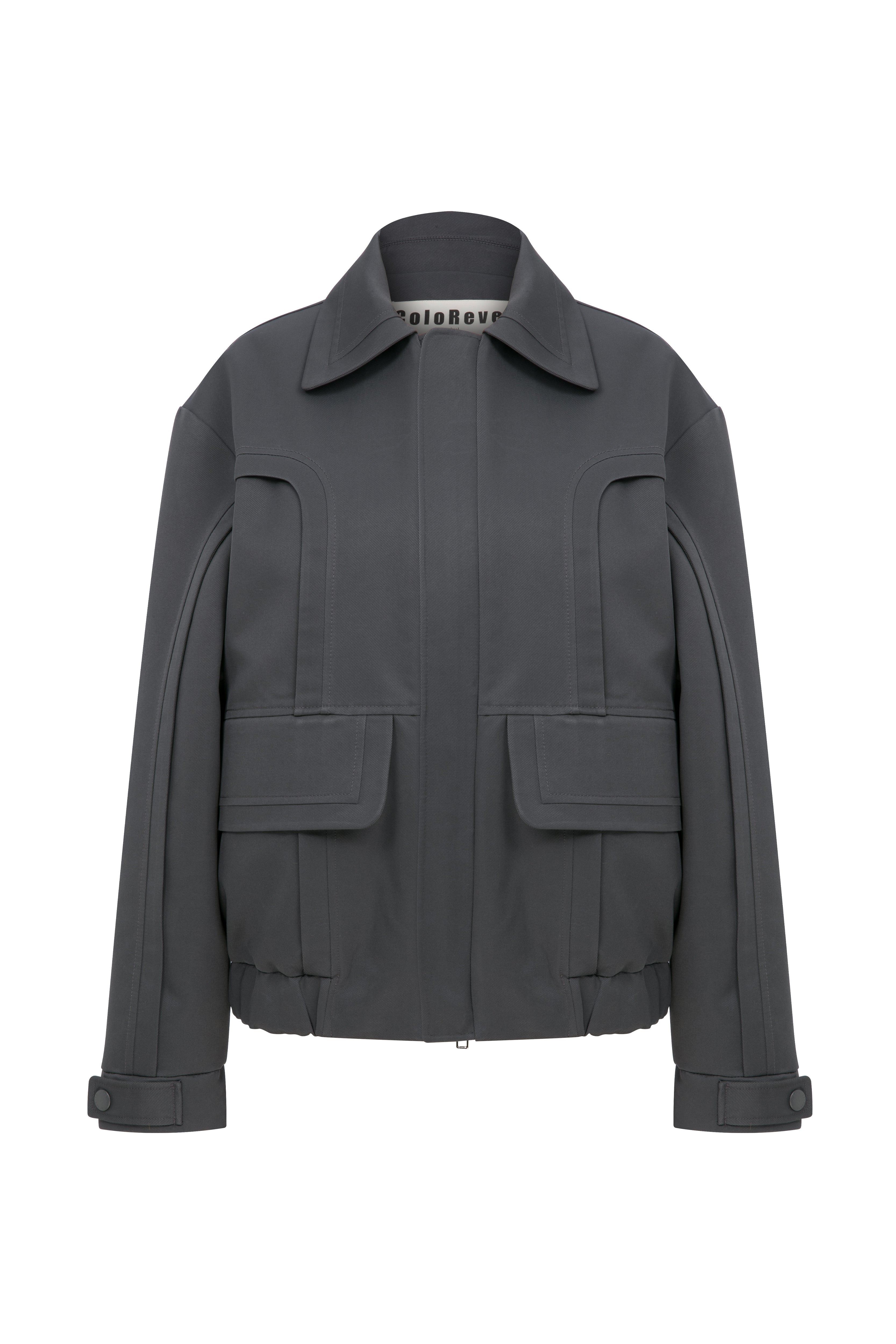 Coloreve Women's Grey Biker Jacket In Gray