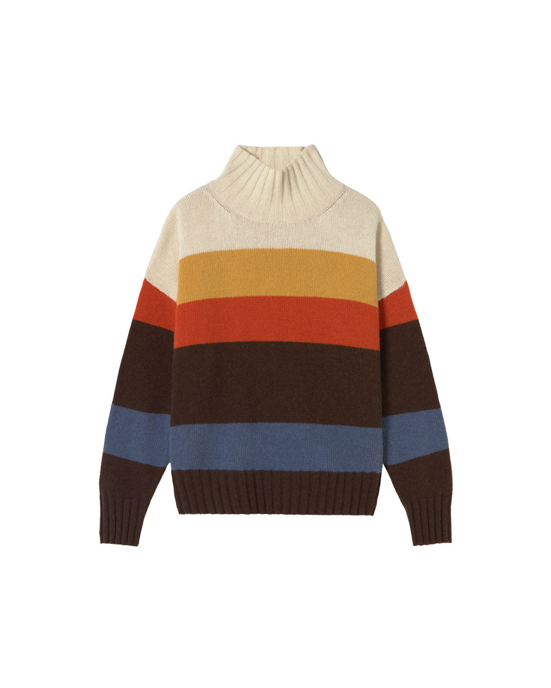 Thinking Mu Women's Brown Oversize Striped Wool Imogen Sweater