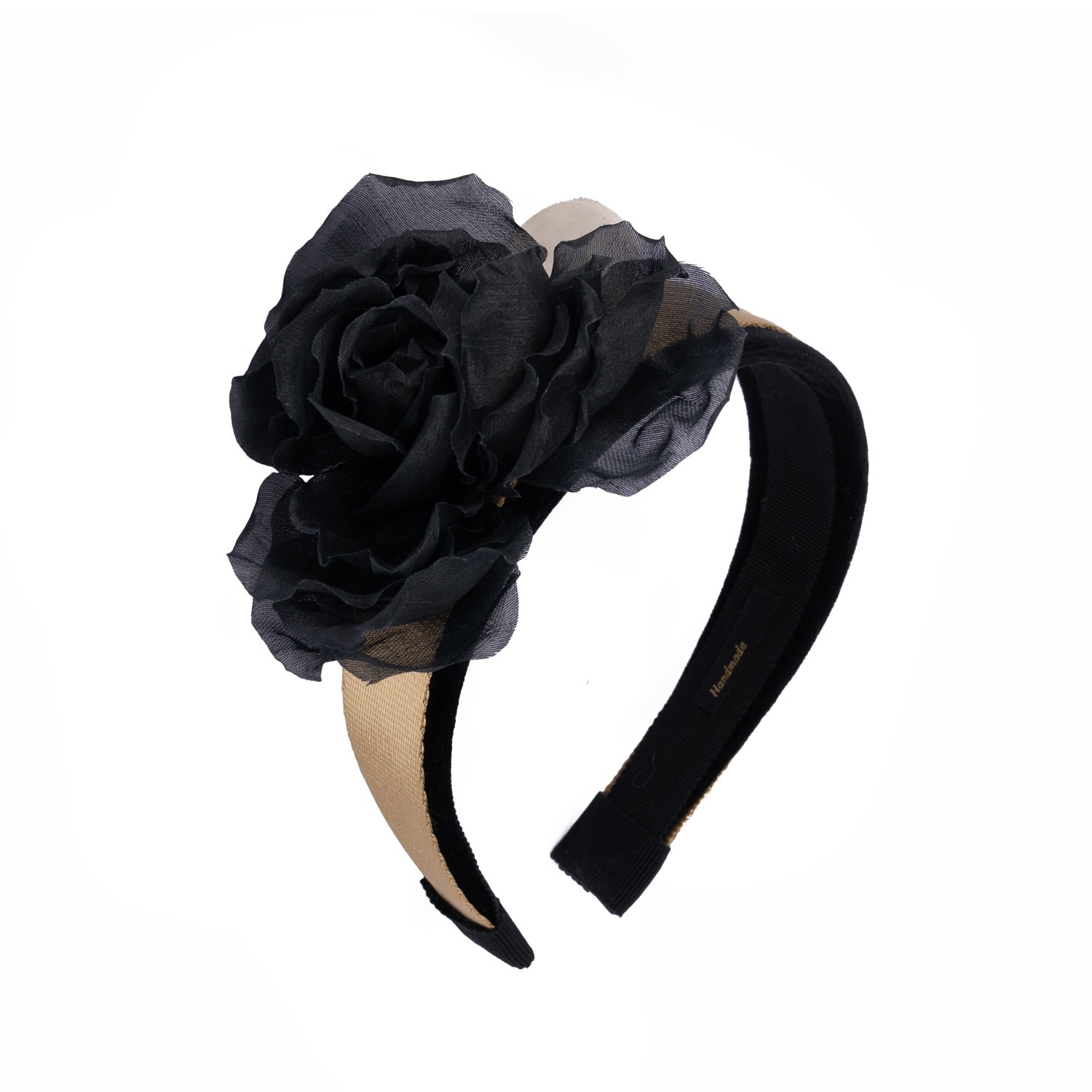 Women’s Black / Gold Velvet Rose Noir - Floral Headband Sibi Hats