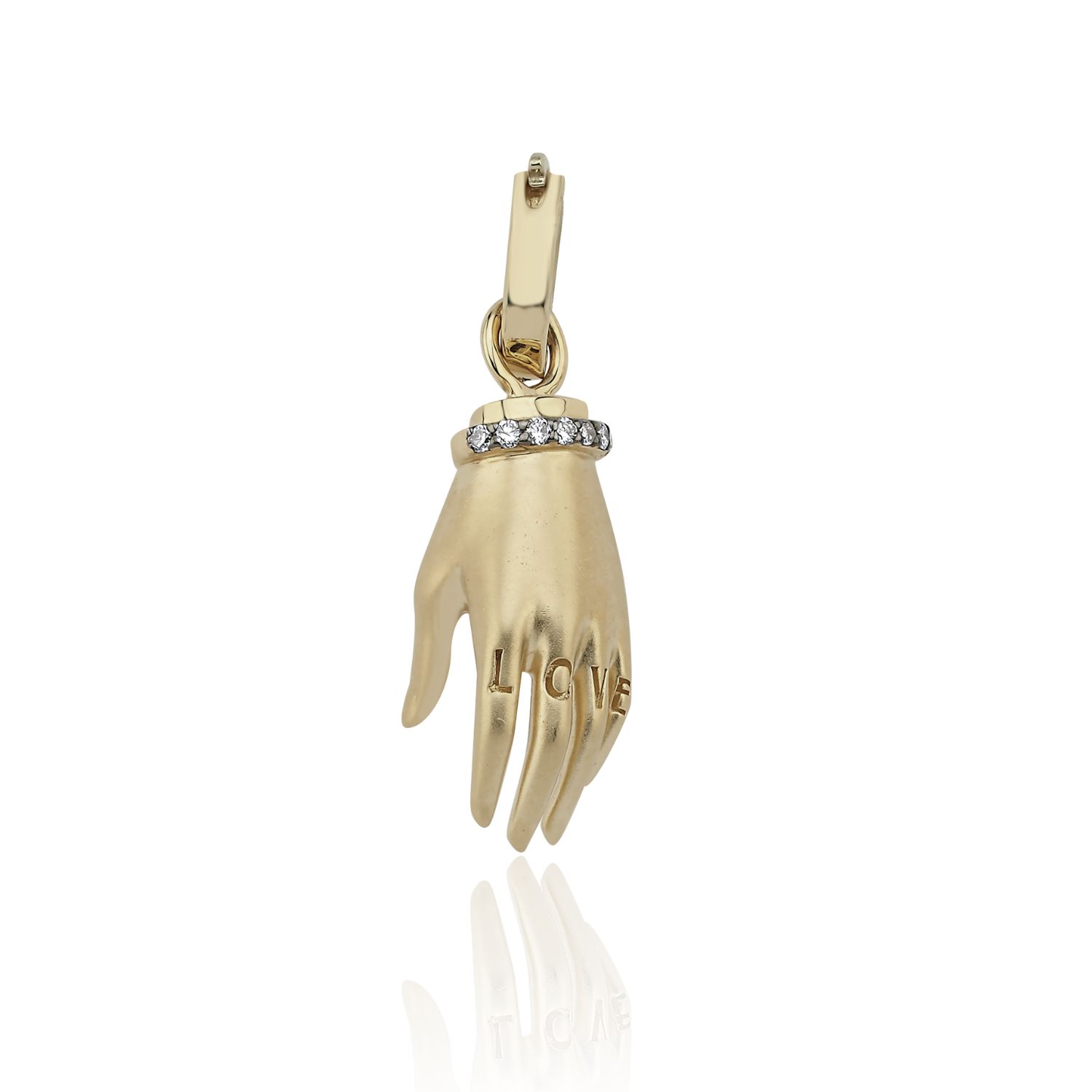 Women’s Love Gold Charm With Diamond Melie Jewelry