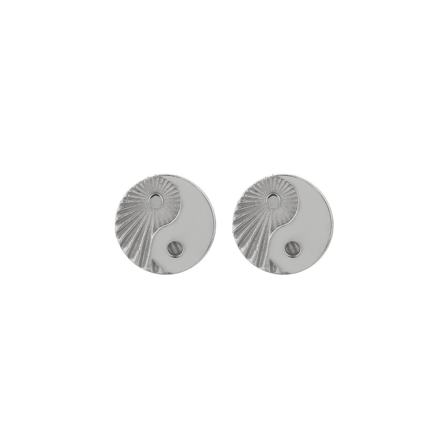 Zoe And Morgan Women's Silver Yin Yang Stud Earrings Silvet