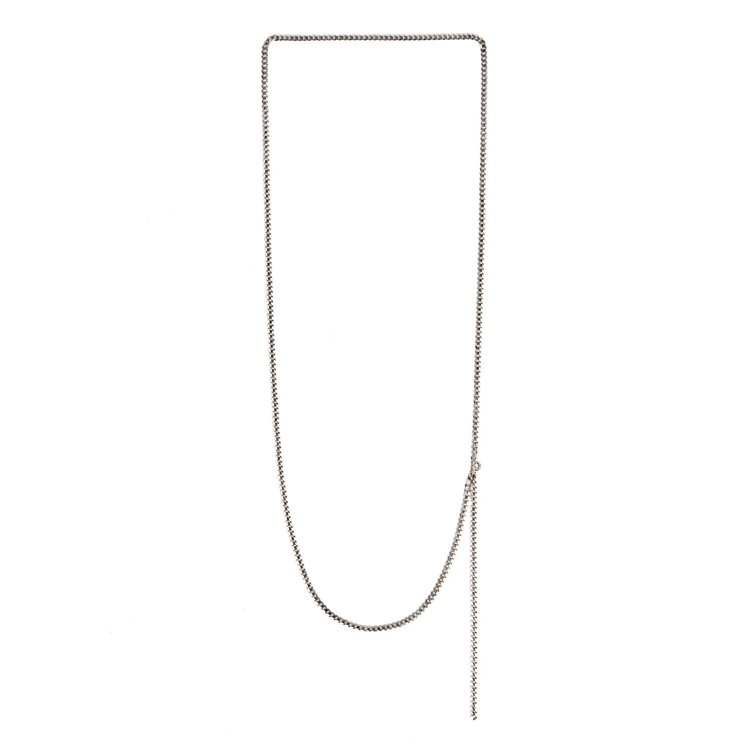 Women’s Silver Long Flat Chain Necklace Undefined Jewelry