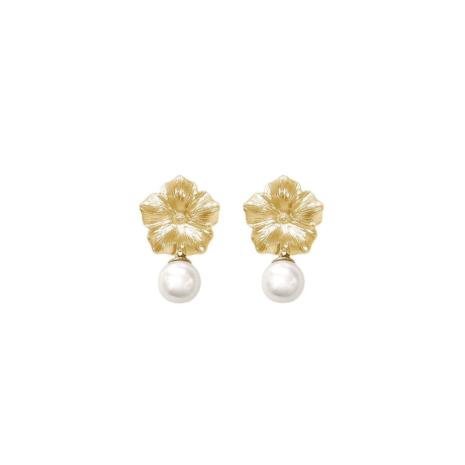 Alegoria Jewellery Women's Gold / White Bavella Mini Round Pearl Earrings - Gold In Multi