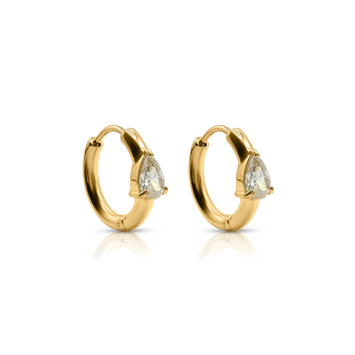 Ever Jewellery Women's Gold Rush Hour Huggie Earrings In Gold