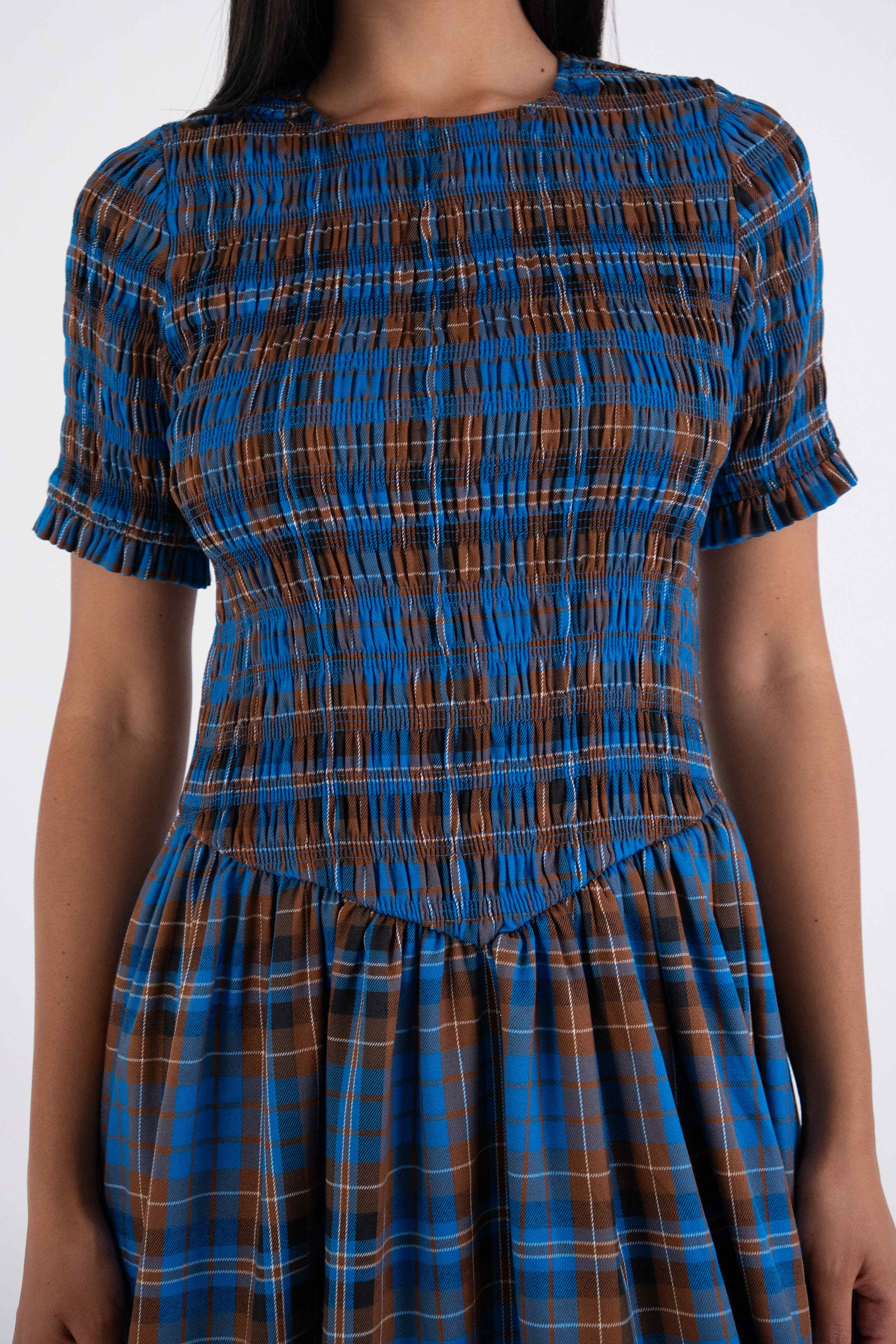 princess polly baby blue dress Amy Lynn Beatrix Smocked Plaid Midaxi Dress