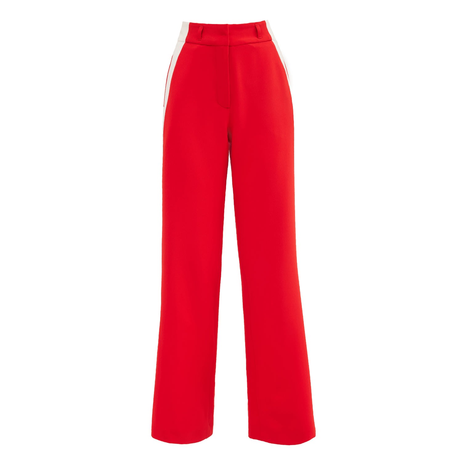 Women’s Stylish High Waisted Straight Trousers Red Large Julia Allert