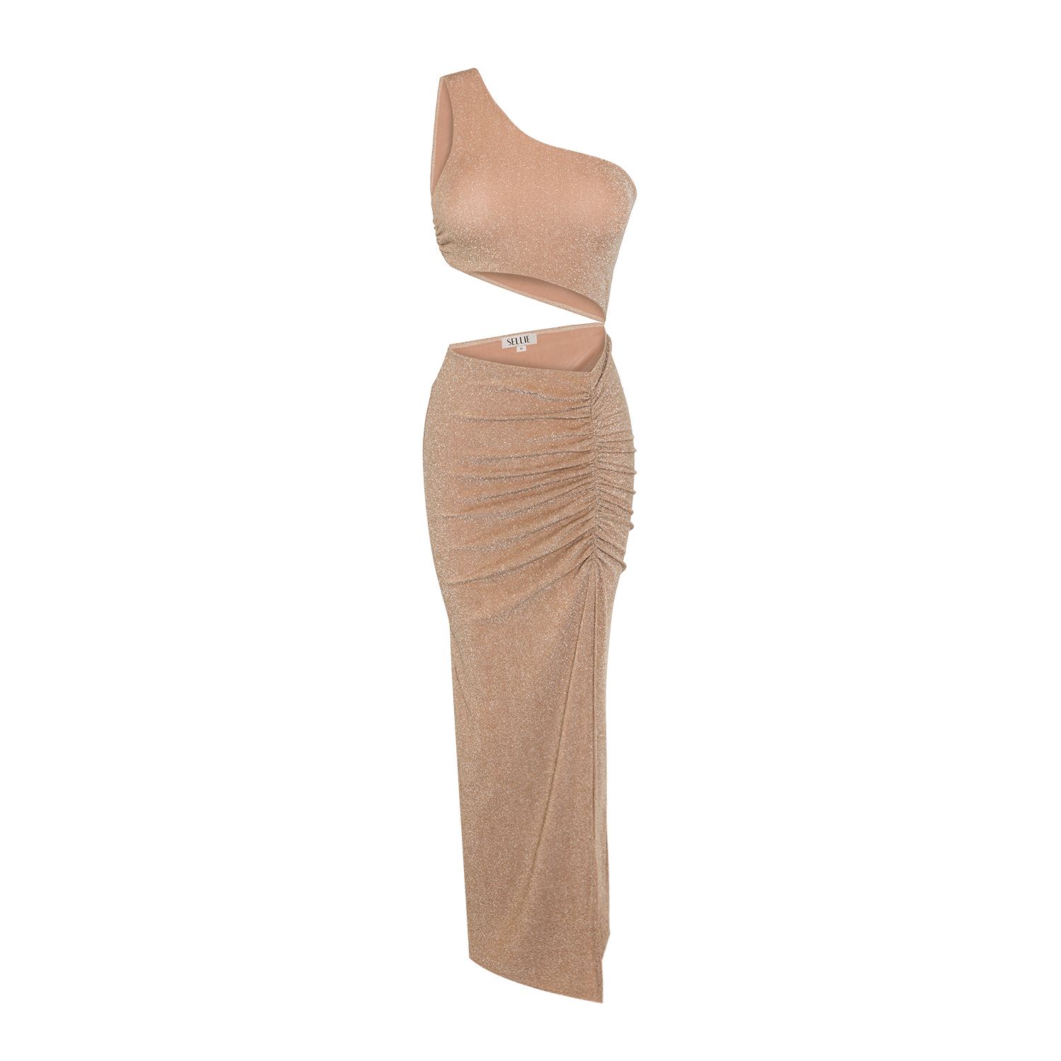 Women&rsquo;s Brown Gloria Maxi Dress In Beige | Medium | Sellie