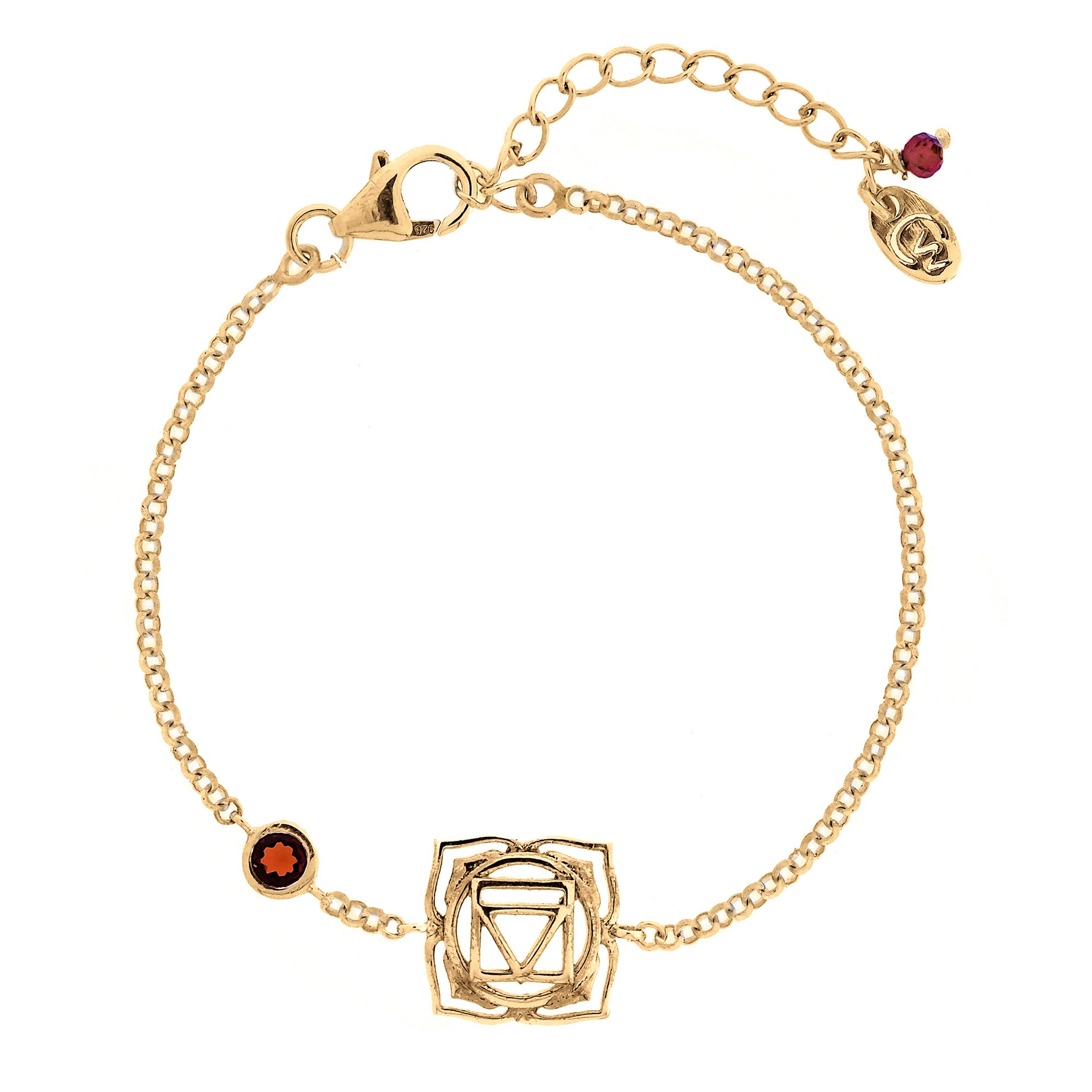 Charlotte's Web Jewellery Women's Root Chakra Gold Vermeil Bracelet - Garnet In Gold