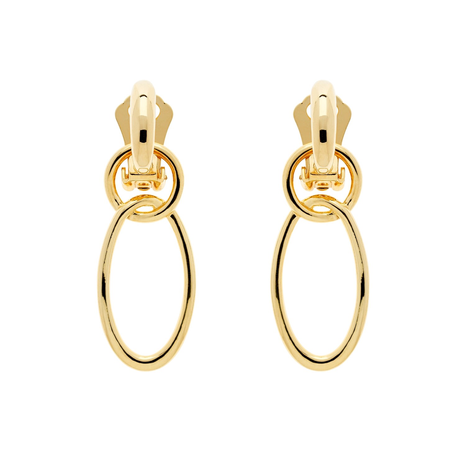 Women’s Gold Double Hoop Clip On Earrings Emma Holland Jewellery