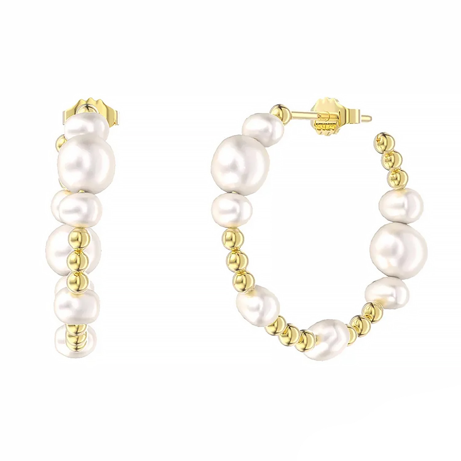 Shaded The Label Women's Constantine Gold Pearl Hoop Earrings