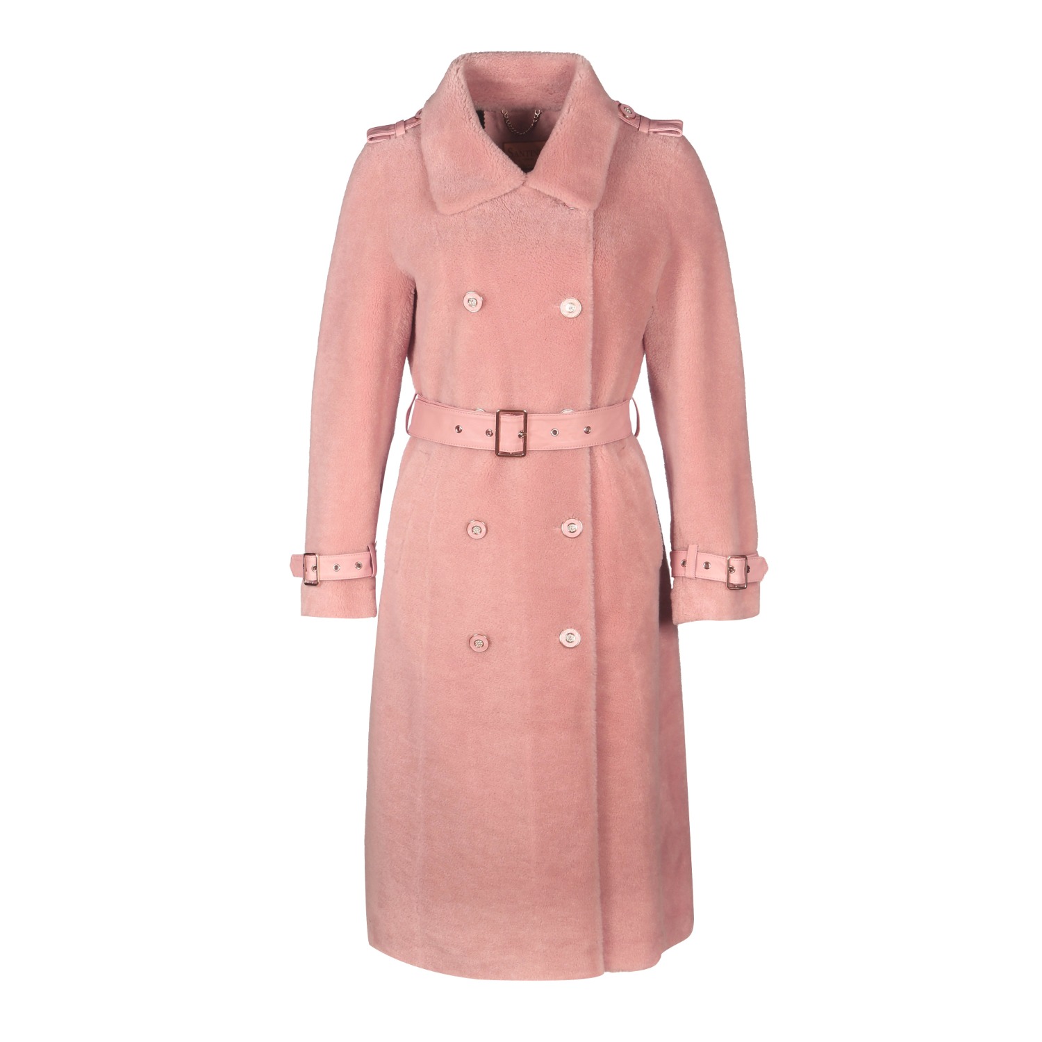 Loren' 100% Wool Trench Coat In Rosa | Santinni | Wolf & Badger
