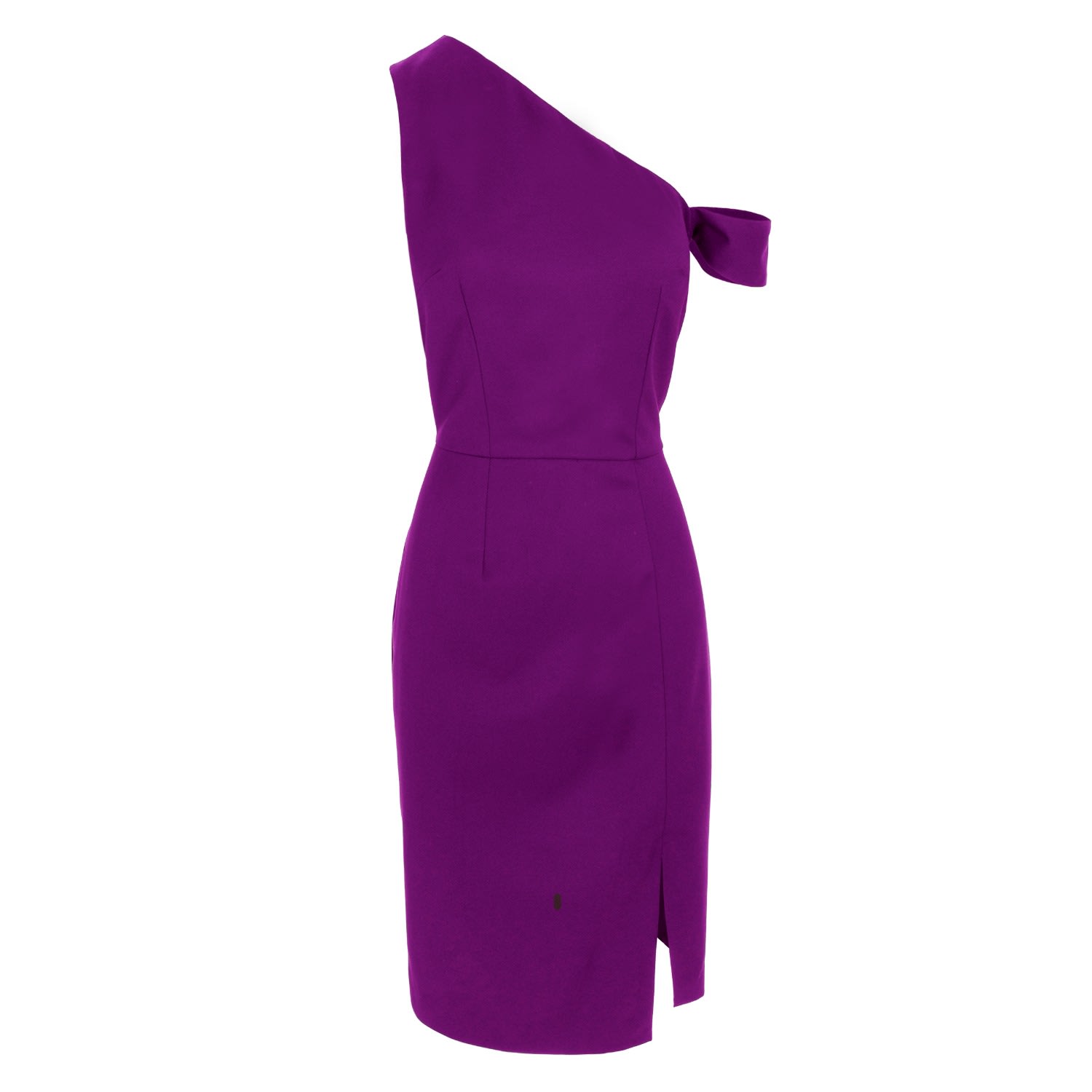 Avenue No.29 Women's Pink / Purple Asymmetrical Neckline Bodycon Midi Dress - Purple In Animal Print