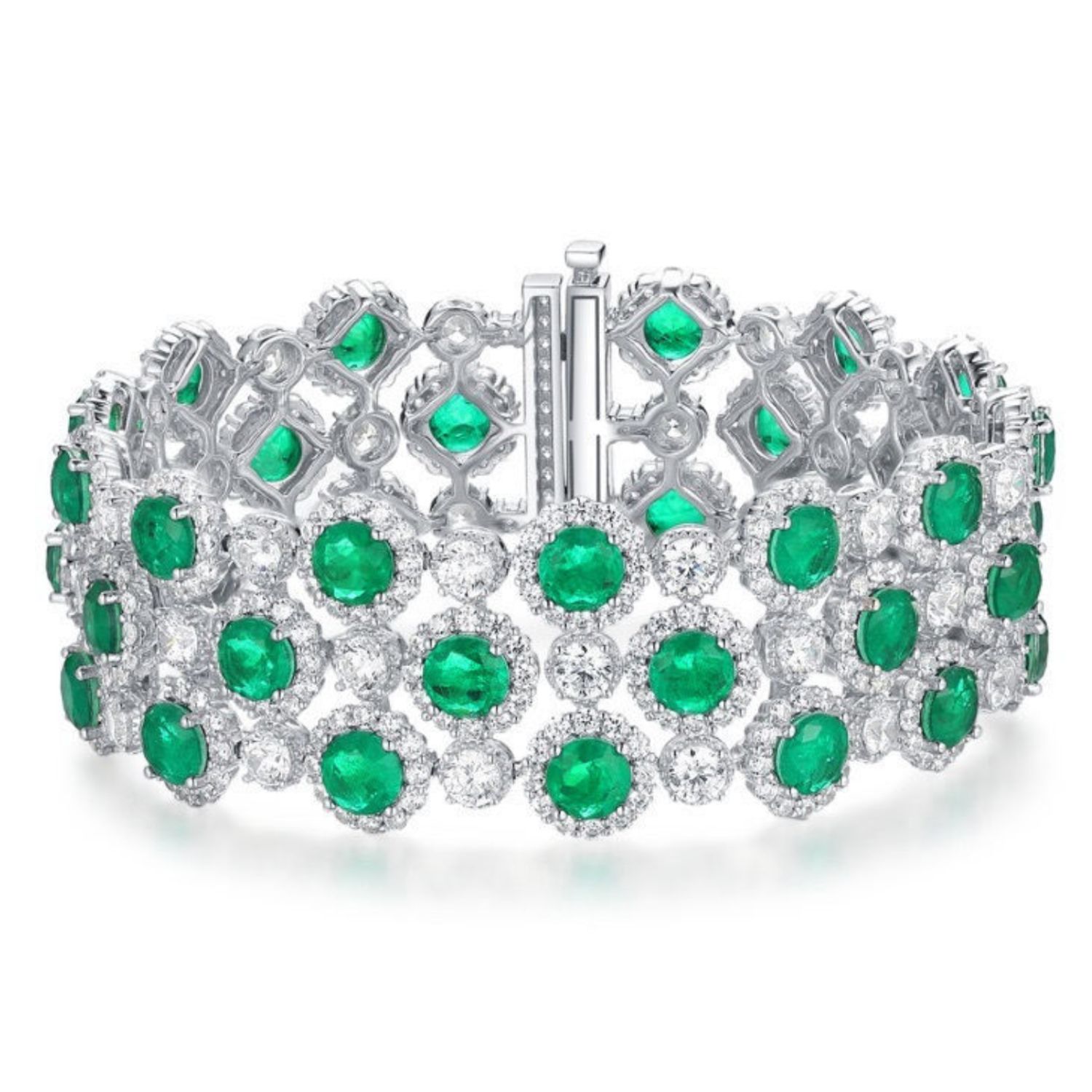 Hzmer Jewellery Women's Green / Silver Green Mirage Shimmer Bracelet In Multi