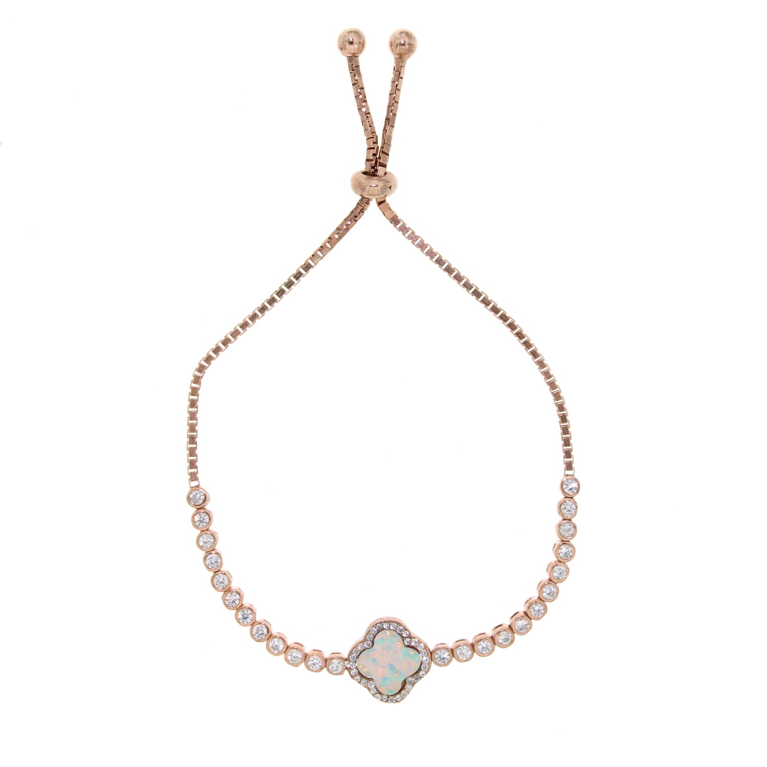 Women’s Rose Gold Opal Clover Bracelet Rose Tone Cosanuova