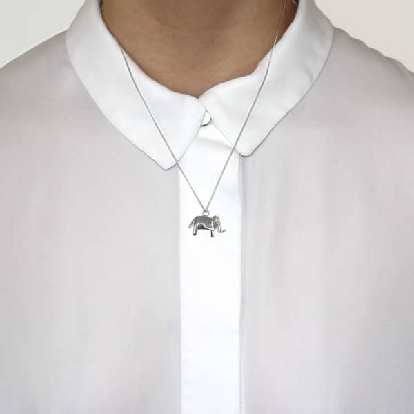 Gucci Mini Elephant Necklace Silver