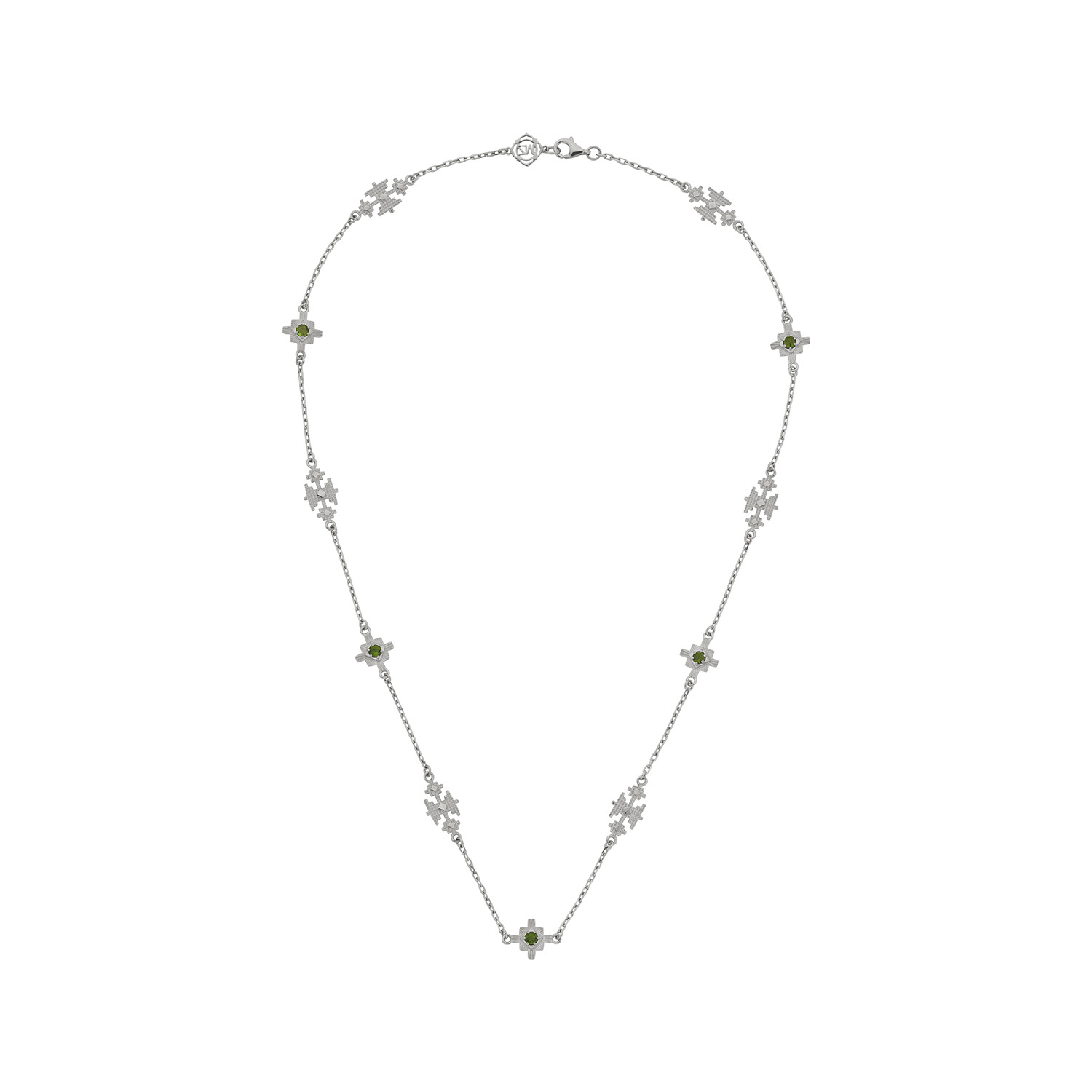 Zoe And Morgan Women's Silver / Green Ayllu Necklace Silver Chrome Diopside In Metallic