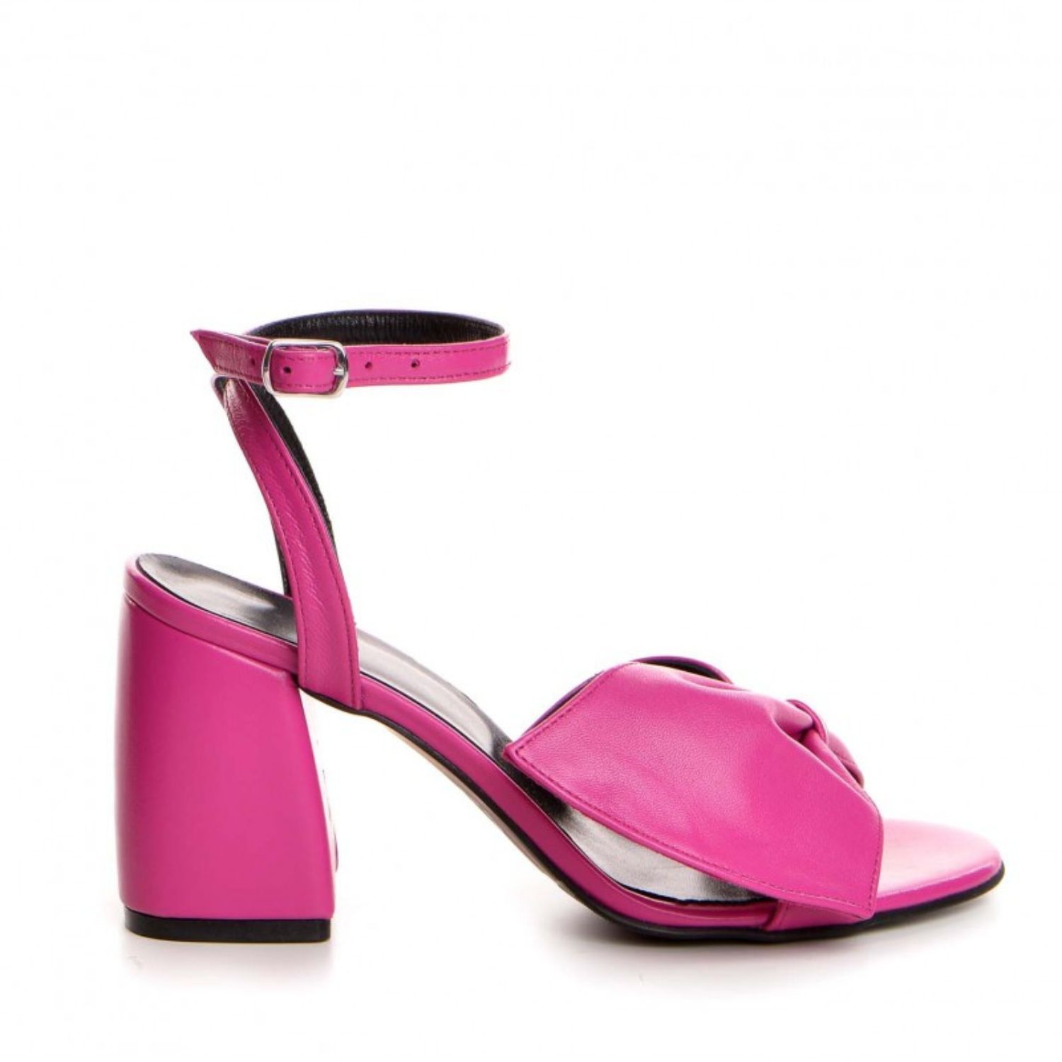 The 5th Element Women's Pink Paola Block-heel Sandals In Fuchsia Leather In Pink