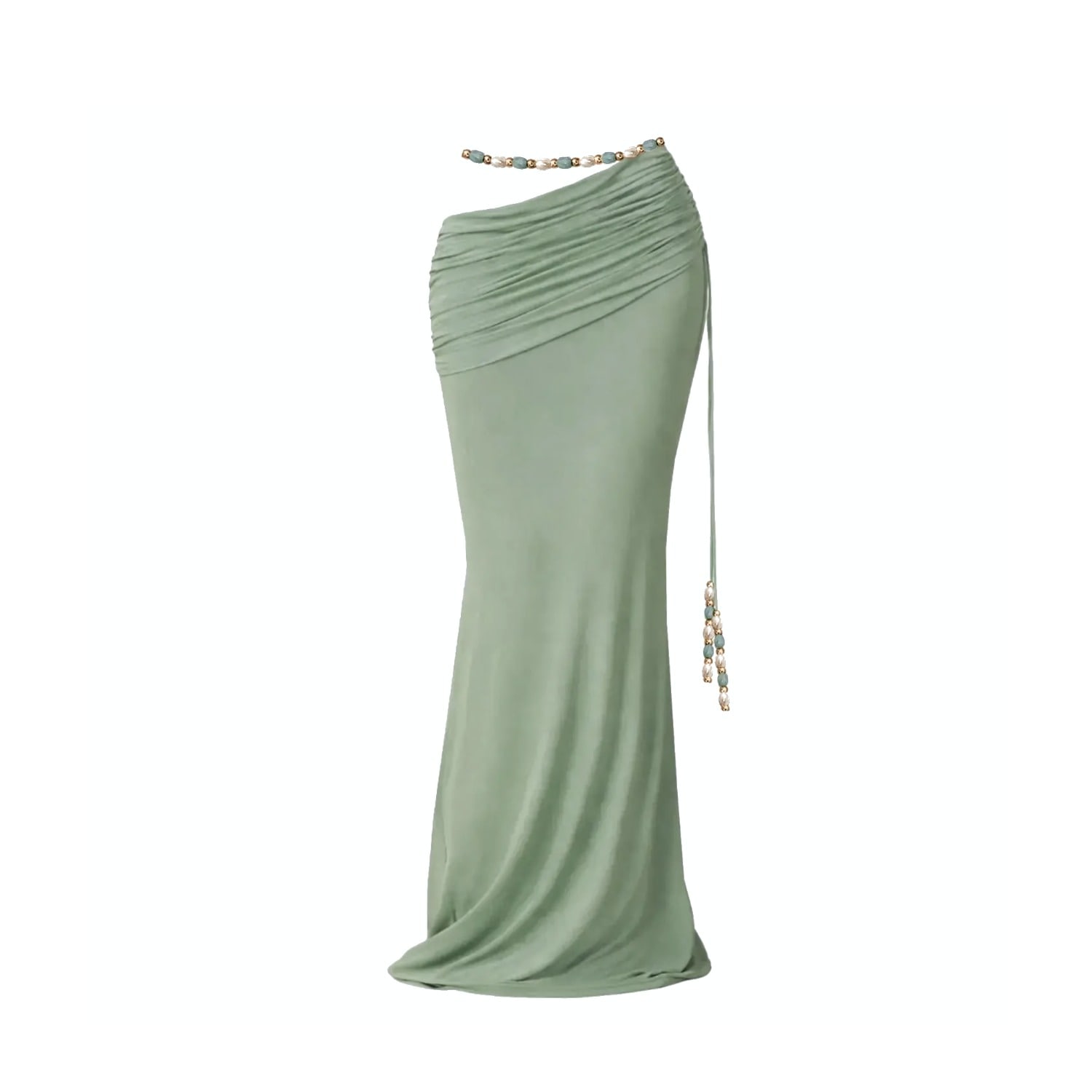 Decolet The Label Women's Green Ella Beaded Skirt In Sage