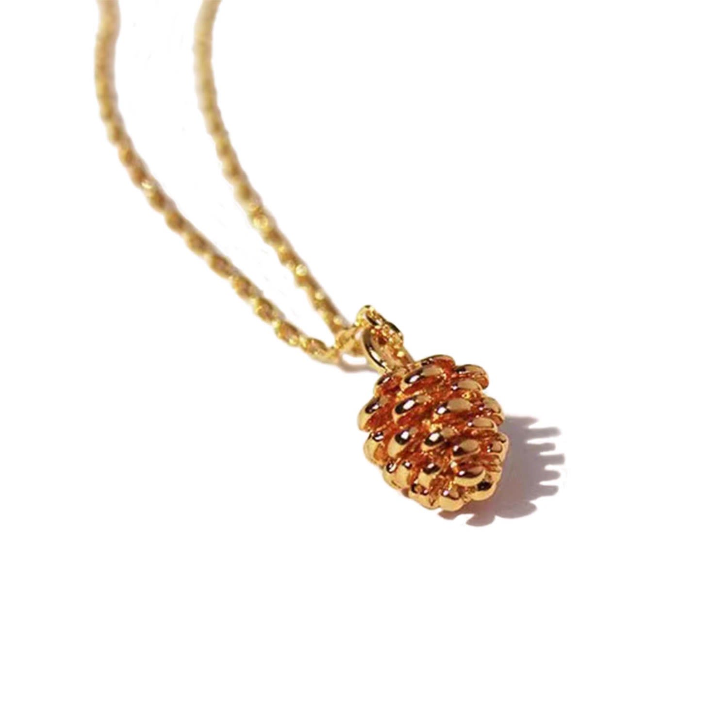 Shop Classicharms Women's Gold Pinecone Pendant Necklace