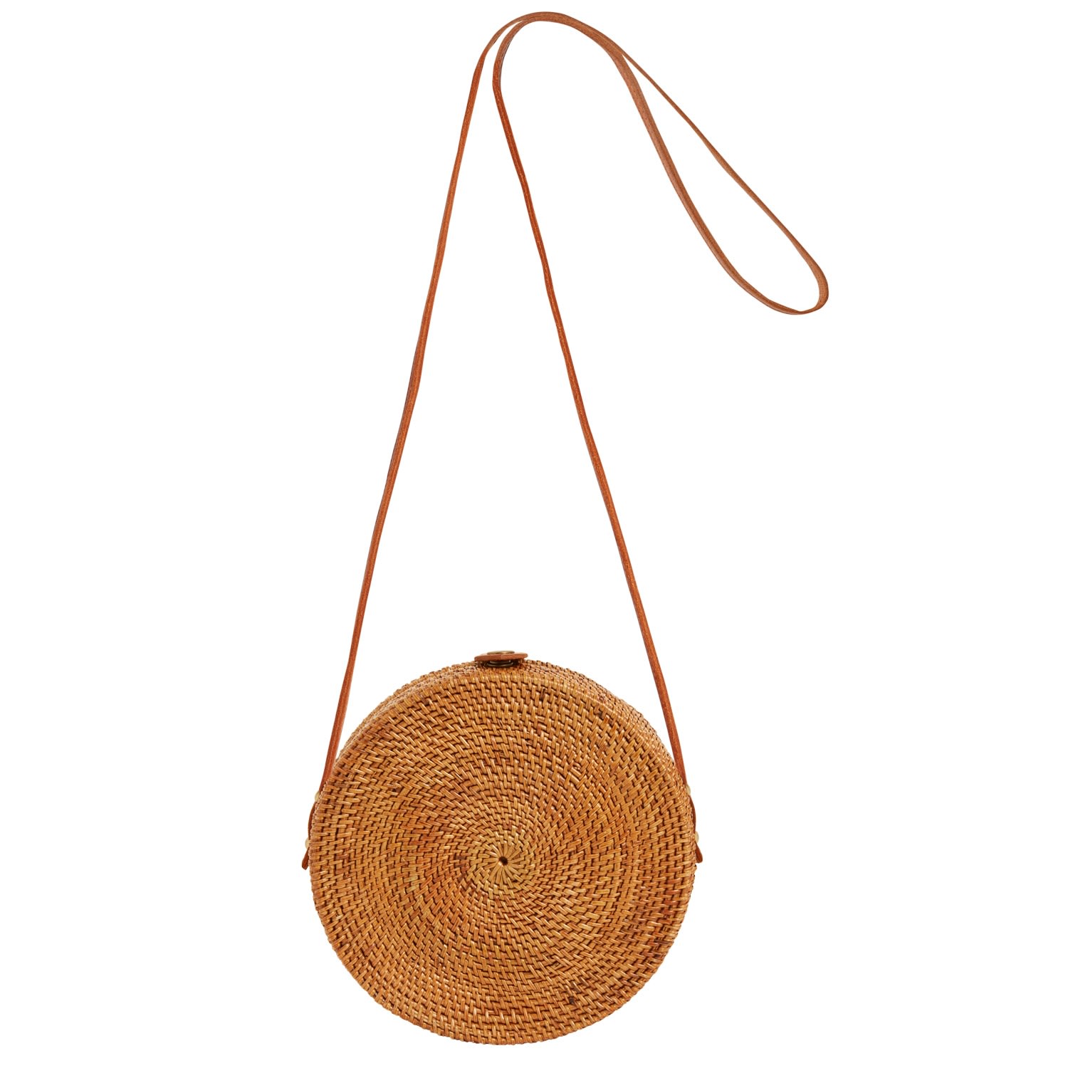 Betsy & Floss Women's Brown Palermo Round Raffia Basket Bag In Brown