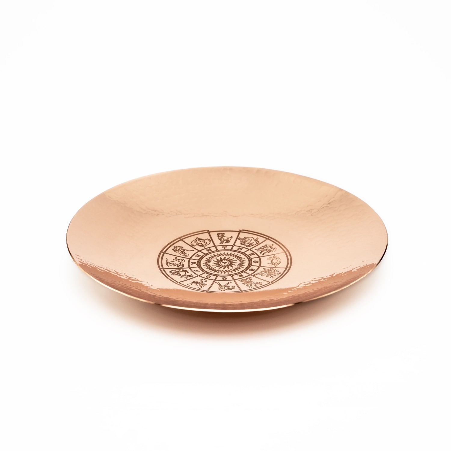 Anatoliacraft Brown Hand-hammered Copper Zodiac Incense Plate