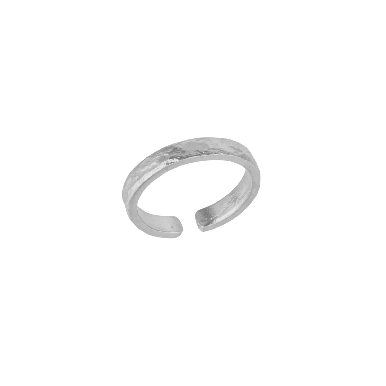 Women&rsquo;s Textured Brilliance Hammered Silver Band Ring | Mejoma