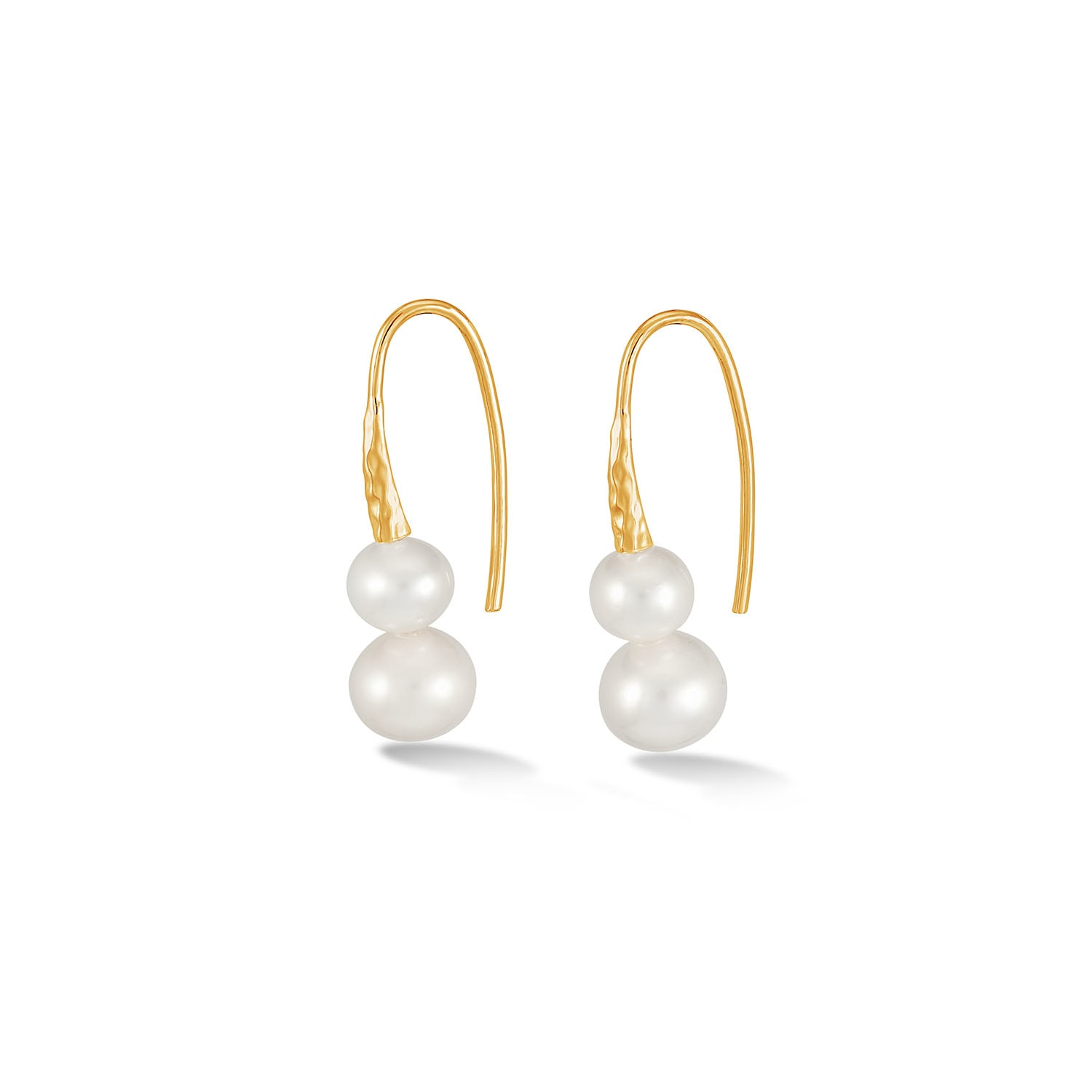 Dower & Hall Women's Gold White Freshwater Pearl Duo Earrings In Vermeil In Gold