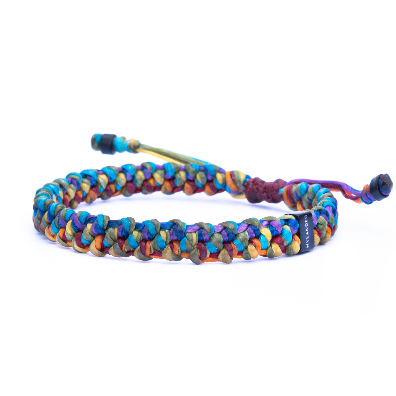 Rainbow Rope Bracelet Waxed Cord & Stainless Steel by Harbour UK Bracelets