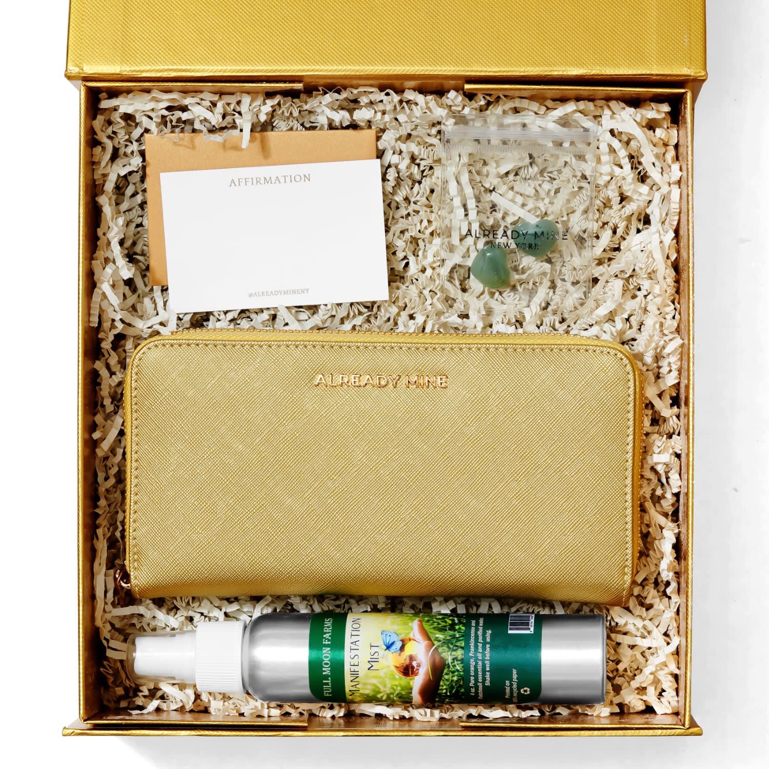 Already Mine Ny Women's Gold / Green Wealth & Money Manifestation Gift Set In Multi
