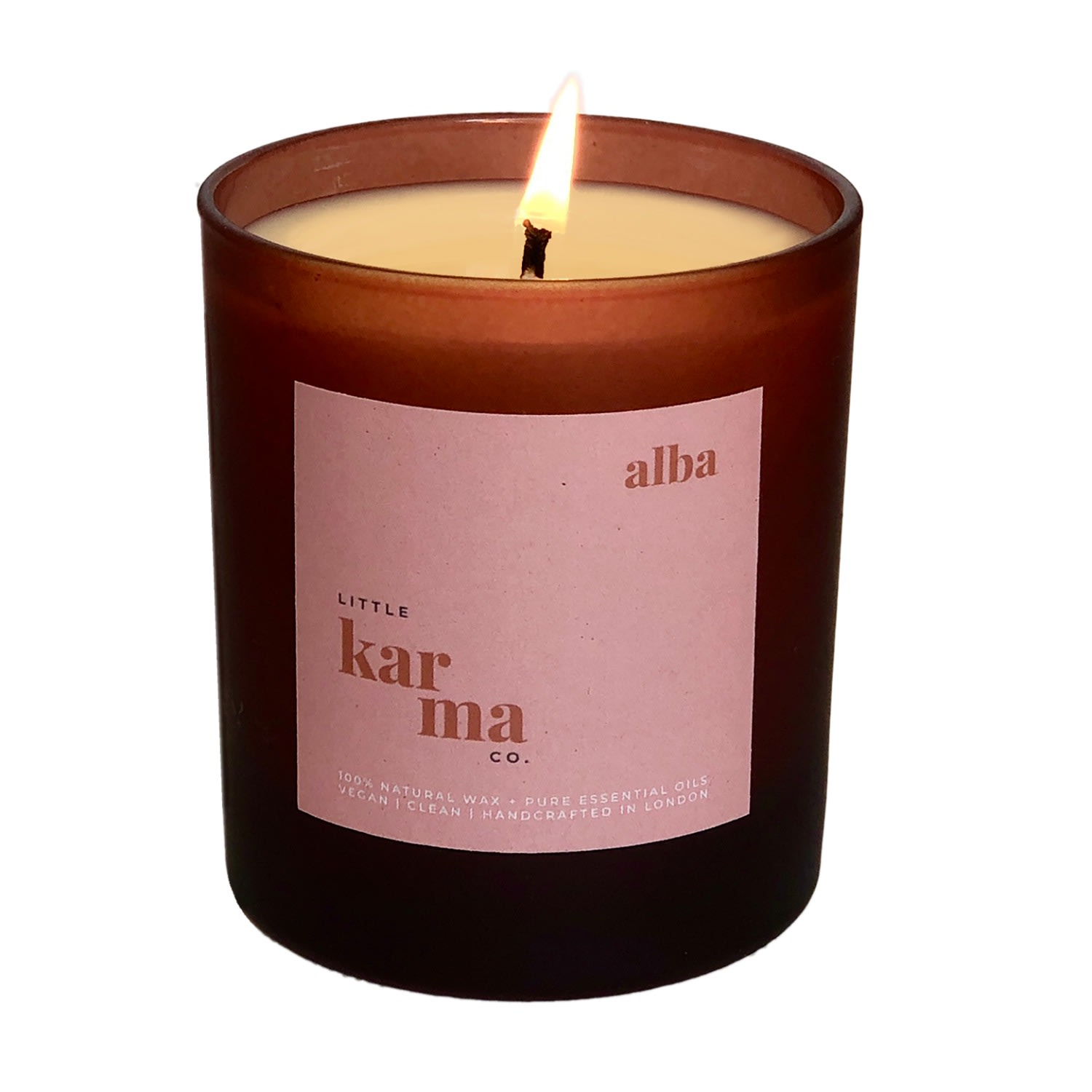 Little Karma Co. Ltd Pink Alba - Balancing Bergamot + Rose Geranium Refillable Large Candle In Pink