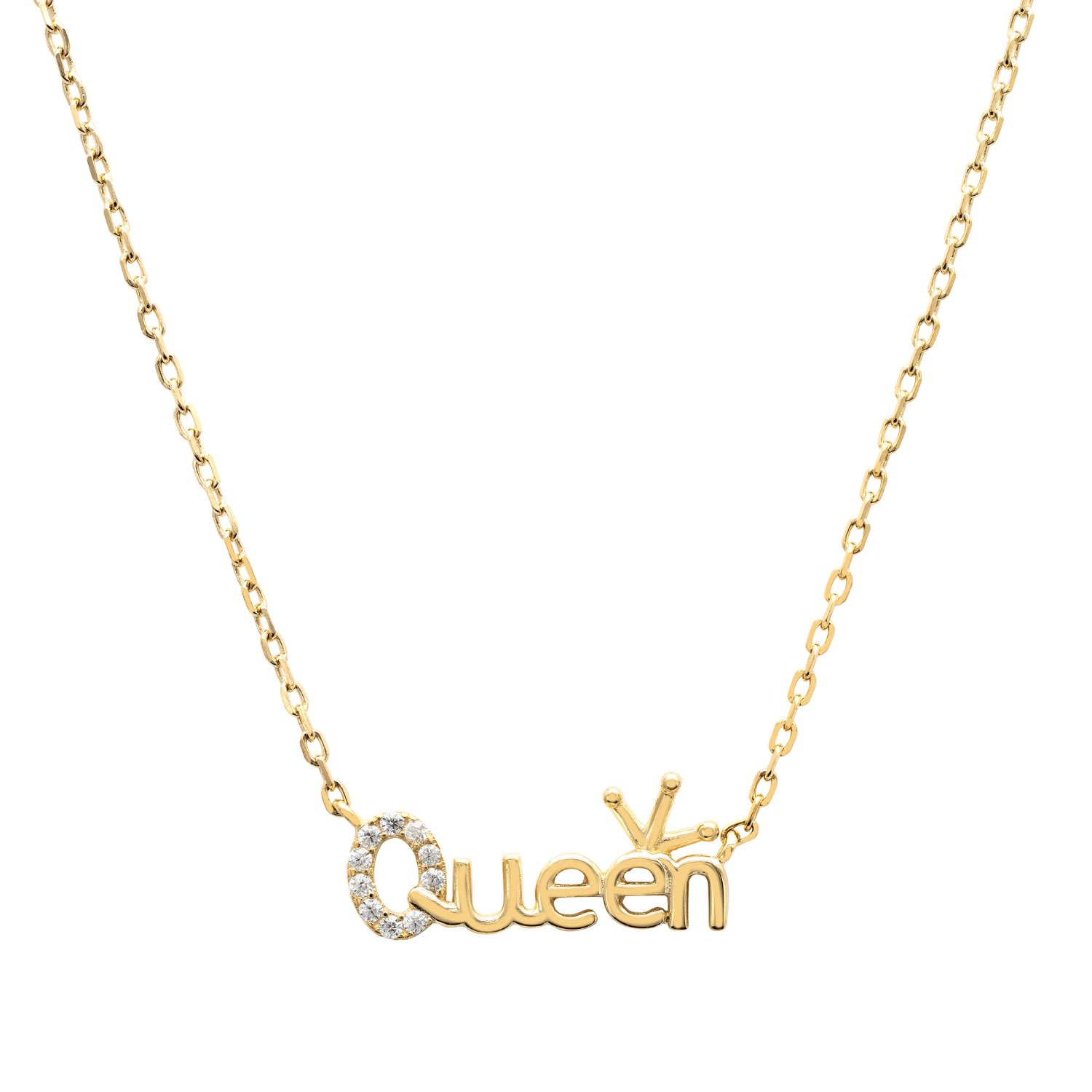 Women’s White / Gold Queen Is The Word Necklace Gold Latelita